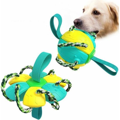 Bissfestes Hundespielzeug, Outdoor-Trainingsspielzeug, Spielzeug für die Interaktion mit Fußball und Frisbee für große Hunde, gelbes Kauspielzeug (1/5)