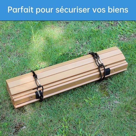 Sandows, 4 sandows avec mousquetons, 60 cm, sandows pour camping, bâches, tentes, valises, voitures et vélos (1/5)