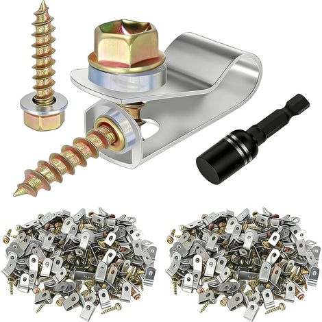 Attaches de clôture en acier 304 en forme de R 201/401 pièces pour maillage soudé électrique, colliers de serrage avec vis (1/5)