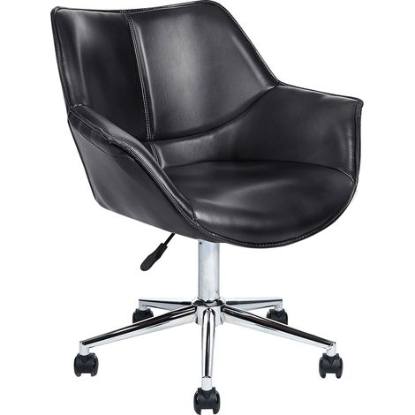 Desk Chair NEWDALE Faux Leather Black (1/5)