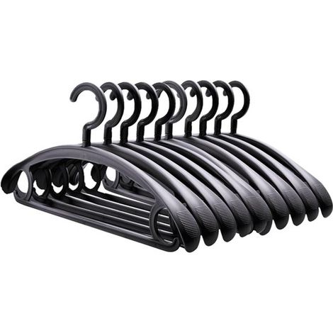10 Pièces - Cintres - 423.521CM - Cintres à pantalons - Cintres gain de place avec deux supports - Cintres - Cintres à pantalons avec antidérapant - Plastique - Pour armoire, chambre, salle de bain, b (1/5)