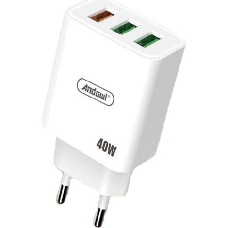 Andowl - Caricabatterie Adattatore Ricarica Rapida Con 3 Porte Usb 40w Per Smartphone Tablet Q-cd696 - (1/3)
