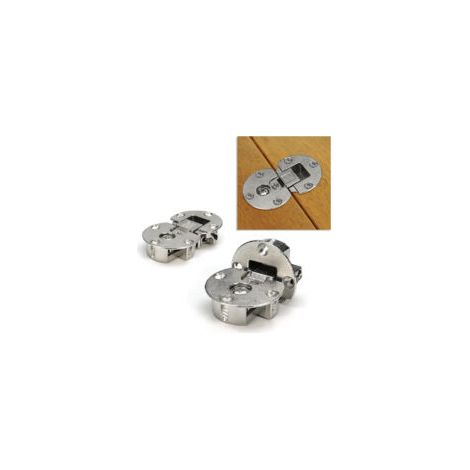 Lot de 2 charnières plates en alliage haute résistance – Angle d’ouverture 180° – Installation sans rainure – Pour meubles de cuisine et armoires