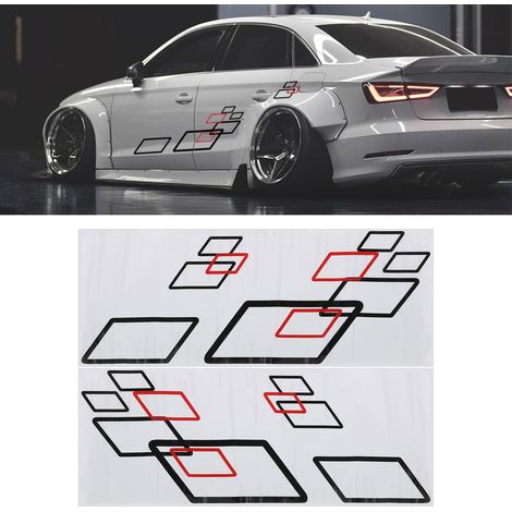 Lot de 2 autocollants universels pour voiture (100 cm x 38 cm) pour les deux côtés de la carrosserie. Stickers élégants et personnalisés, style sport, pour décorer votre voiture. Accessoires auto, noi (1/5)