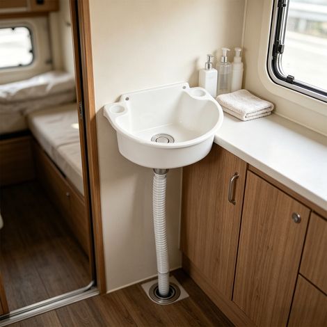 Lavabo Mural en Plastique, Mini Lavabo Pliable, Idéal pour Camping-Car, Camping, Garage (1/5)