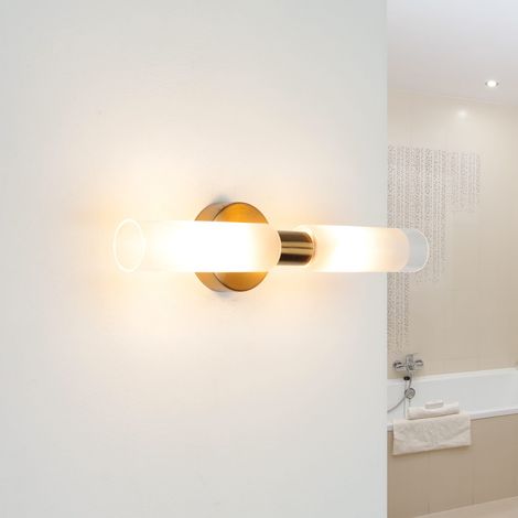 Spiegelleuchte Badezimmer 22 cm breit 2x G9 Metall Glas Wandleuchte Bad Bilderleuchte Wohnzimmer