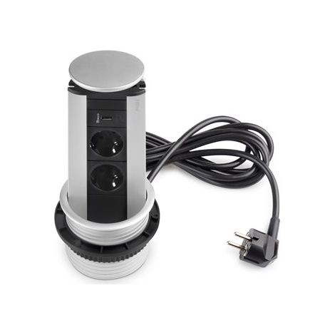 Multiconnettore Port USB, Anodizzato opaco, Tecnoplastica e Alluminio 5048762 EMUCA (1/5)