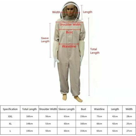 Combinaison d'apiculteur professionnelle avec voile autoportant L marron MNS (1/4)