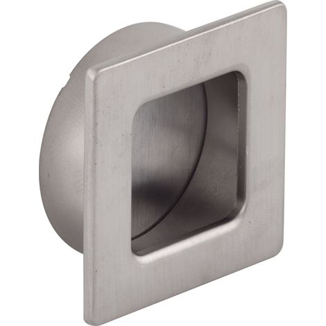 Estamp Griffmuschel Annea Breite 39mm - Muschelgriff eckig - ideal für Schiebetür - Griff zum Einlassen - Zinkdruckguss Edelstahl Effekt (1/2)