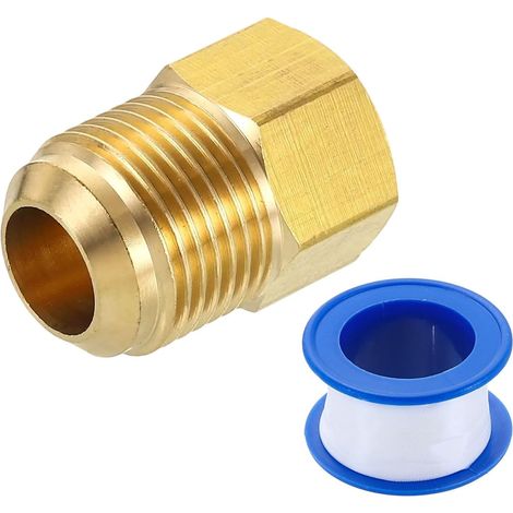 Raccord en laiton, filetage mâle 5/8 SAE x filetage femelle 3/8 SAE, adaptateur de tube à embout conique pour ligne de gaz air réfrigération HVAC (1/5)