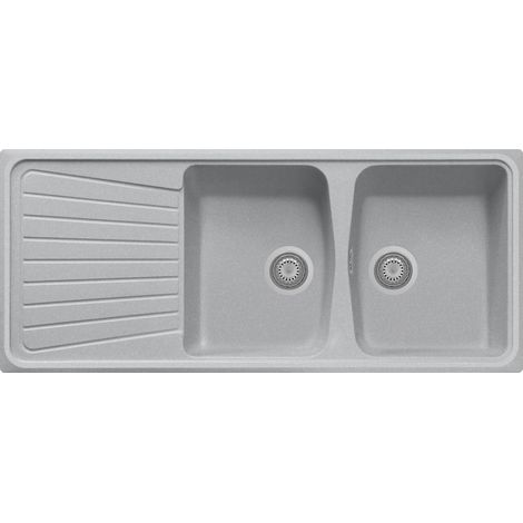 Lavello composito cucina Plados SP1162 due vasche con scolapiatti - UM41 Alluminio