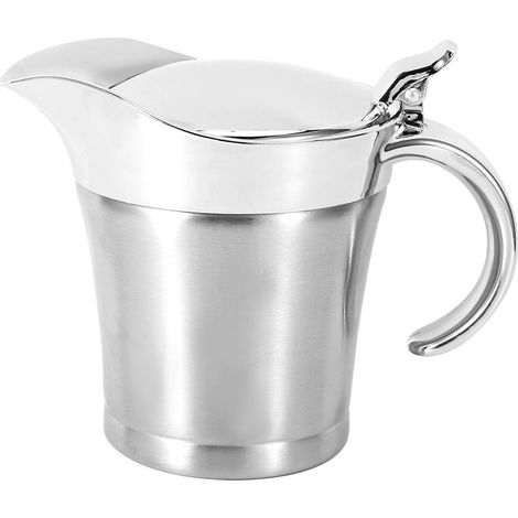 Pot à Sauce en Acier Inoxydable 304 Double Paroi 750ML avec Couvercle pour Sauce à Steak (1/5)