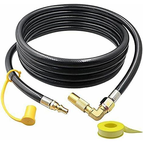 Green Mobility-Tuyau 1/4RV de connexion de gaz à basse pression de propane de 12 pieds 3/8 sans valve avec 3/8 de tour (1/5)