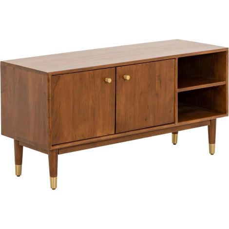 Meuble TV 2 portes en bois d'acacia Emiel (1/5)