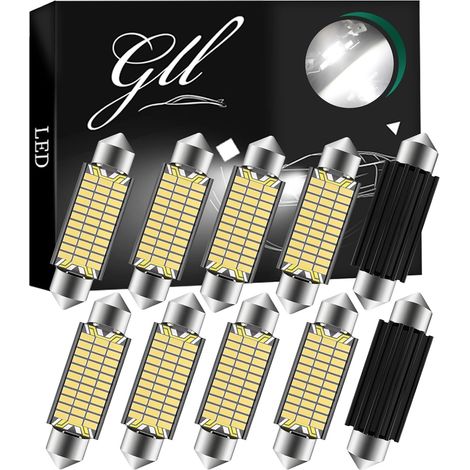 10Pcs Ampoules C5W LED 42 mm Navette CANBUS 12V 24V Voiture Intérieur (1/5)