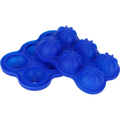 Moule à Boules de Glace Réutilisable en Silicone - 6 Cavités - Pour Cocktails et Boissons - Bleu Foncé