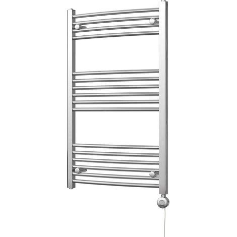 Zennor - Chrome Electric Towel Rail H1000mm x W600mm Curved 300w Thermostatic (1/3)