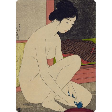 Hashiguchi Goyo imán de nevera 7x5 Yokugo no Onna Japón Ukiyo-e (1/2)
