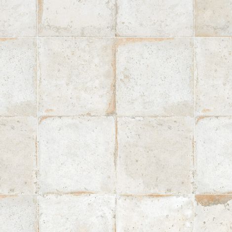 Carrelage Vintage effet Carreau ciment Blanc 45x45x0,95 cm Orlena - Sol et mur intérieur (vendu par carton de 1 m²) - RO'MA CARRELAGE