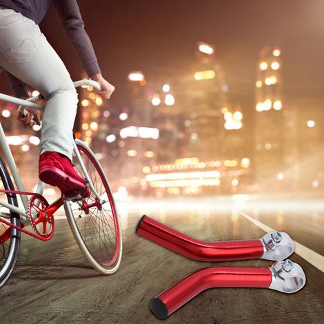1 Paire de Caps de Cintre en Aluminium pour VTT et Vélo de Route Rouge (1/5)