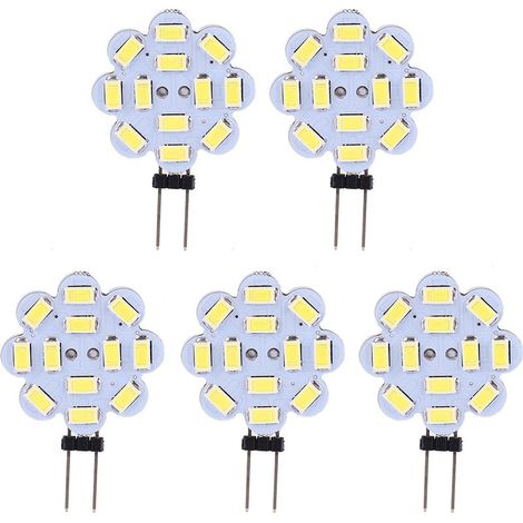 G4 LED-Lampe 3W 12V 5730 SMD Weiß 180 Lumen 180° Abstrahlwinkel 50.000 Stunden Lebensdauer für Innenbeleuchtung 5 Stück (1/5)