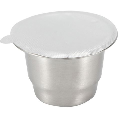 Kit de filtres à café réutilisables et rechargeables en acier inoxydable 304 avec couvercles en aluminium (1/5)