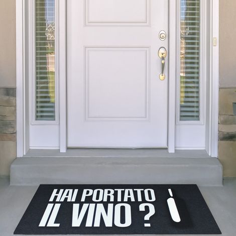 Zerbino ingresso Made in italy, fondo antiscivolo idea regalo Hai portato il vino (1/2)