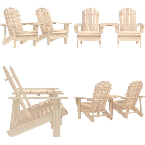 Adirondack-Gartenstühle mit Tisch Massivholz Tanne - Tannenholz - Adirondack Stuhl (1/5)