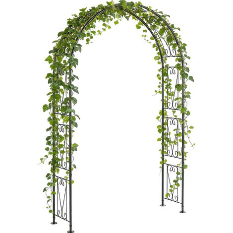 Outsunny Garden Arch, Rose Arch, Black