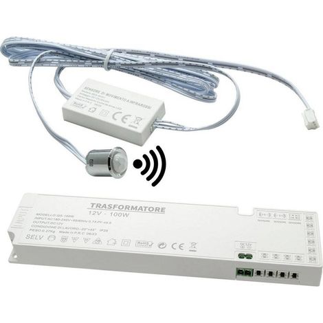 TrAdE Shop Traesio - Kit Mini Interruttore Sensore Movimento Infrarossi 12v 24v Pir 100w Strisce Luci Led - (1/5)