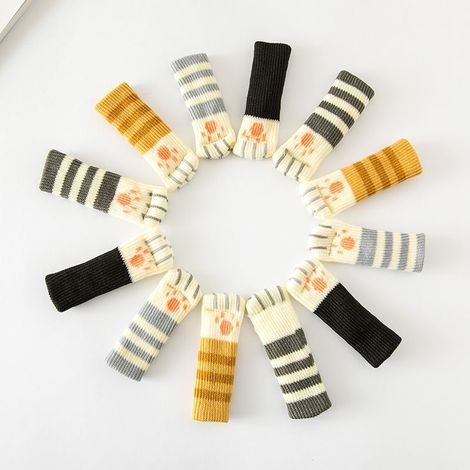 16Pcs Chair Leg Socks, Elastic Chair Leg Socks, Knitting Chair Leg Protector, Cute Cat Paw Chair Leg Socks for Furniture Legs (1/5)