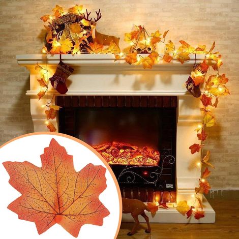 Guirlande Lumineuse Feuilles D'érable - 19,7 Pieds - LED - Piles AA - Décoration Automne Thanksgiving Halloween - Intérieur Extérieur (1/5)