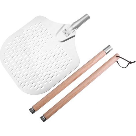 Pelle à pizza en métal de 133 cm (environ) avec manche en bois - Convient pour une utilisation intérieure et extérieure (fours, barbecues) (1/5)