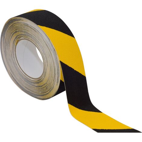 Bande antidérapante en rouleau noir/jaune 50mm longueur 18m
