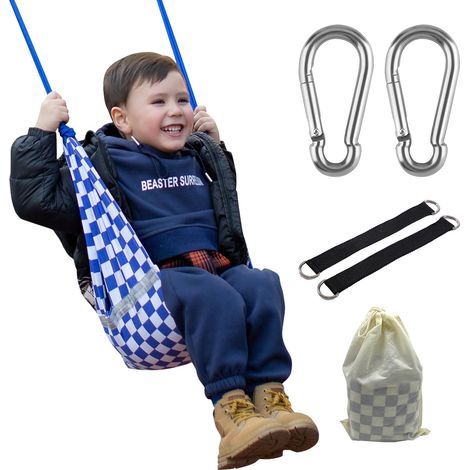 Gartenschaukel für Kinder, Seilschaukel, Schaukelsitz, für draußen und drinnen, Hängeschaukel für Kinder und Erwachsene – höhenverstellbar – rutschfeste Leinwand (1/5)