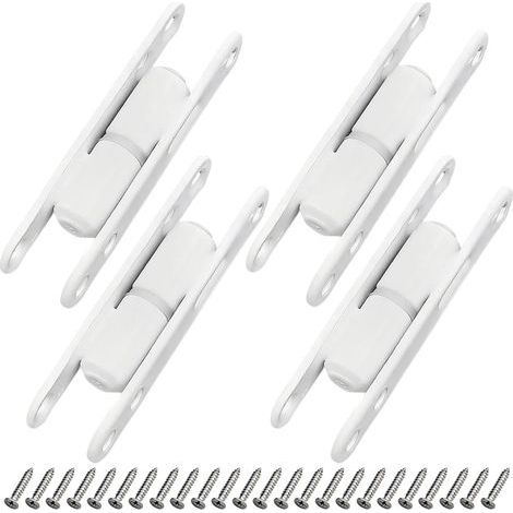 Türscharniere, 4 Paar, weiße Metallscharniere für Fenster, Holztüren, mit 24 Schrauben, für Möbel, Schränke, Kleiderschränke, Fenster und Regale (1/5)