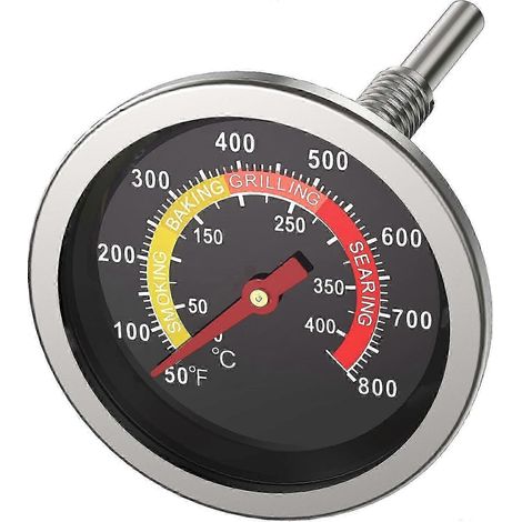 Thermomètre de barbecue de 6 cm, compatible avec différents types de barbecues, durable et résistant à la chaleur, avec 4 zones de couleur. (1/5)