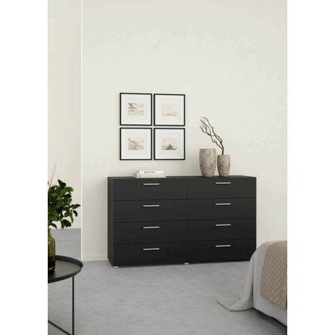 Dmora - Aparador Phethai, Bufé de salón, Aparador de salón, Despensa de cocina, 140x40 h82 cm, Negro (1/5)