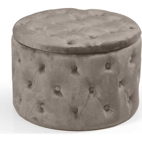 Pouf retro contenitore tortora apribile cm 60 x 42 h (1/2)