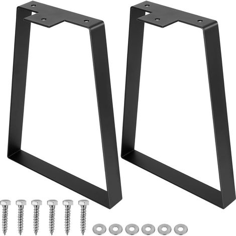 2 gambe per mobili, in ferro Q235, design trapezoidale, nere, per tavolo, divano, armadio, portata 160 kg (1/5)