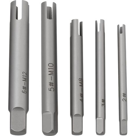 Set of 5 3/4" M5-M12 Tap and Thread Extractors in Alloy Carbon Steel for Hand Tools and Workshop Equipment (1/5)