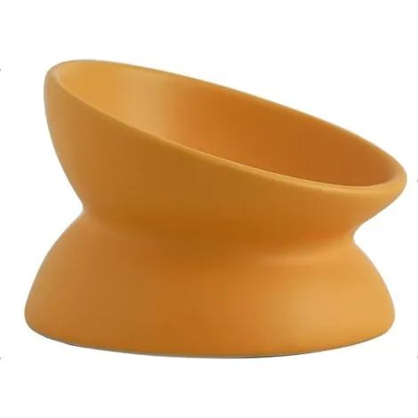 Gamelle surélevée en céramique pour chat, gamelle inclinée et surélevée, gamelle en céramique adaptée aux moustaches, anti-vomissements et réduisant la pression sur le cou pour l'eau et la nourriture (1/3)