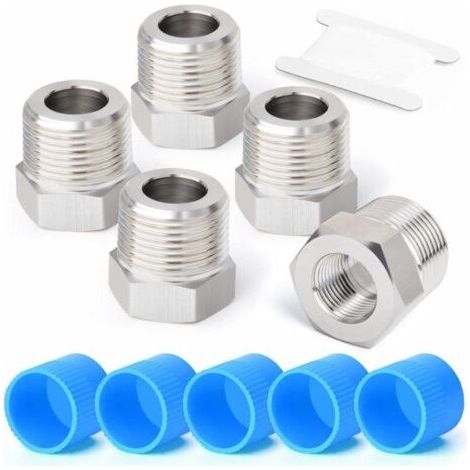 Lot de 5 Réducteurs BSP 3/8\" Femelle à 1/2\" Mâle Forgeage Hexagonal en Acier, Adapté pour Raccordement Tuyaux (1/5)