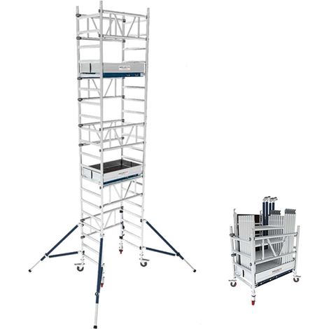 Echafaudage roulant 2 plateaux - Hauteur max. de travail 6.20m - 2976420 (1/5)