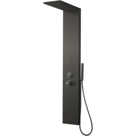 Colonna doccia attrezzata easy in acciaio black con cascata h150xl23xp53 confezione 1 (1/5)
