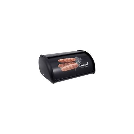 Boîte à pain en métal noir 37,5x23,5x14,5cm – Couvercle coulissant – Contenance 0,600kg (1/4)
