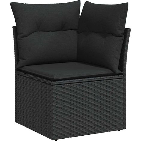 Maison Exclusive - Gartensofa-set mit Kissen 8 pcs Schwarz Poly R
