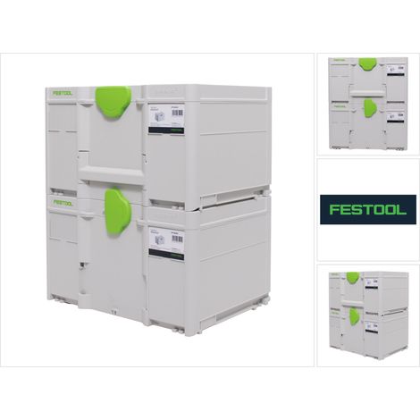 Festool – Coffret de rangement Systainer 396 x 296 x 237 mm – Volume 21,4 l – Poignée ergonomique – Compatible toutes générations