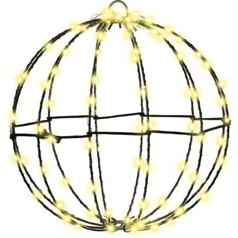 Boule lumineuse blanc chaud 30 x 30 x 32 cm en métal, 96 LED (1/5)