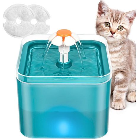 2L Cat Water Fountain, Super Quiet Pet Fountain, Pet Fountain (Green) (1/5)